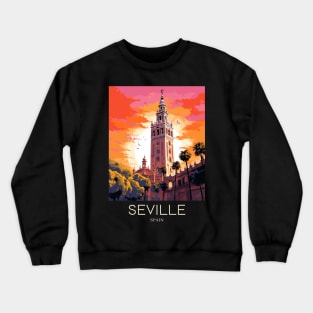 A Pop Art Travel Print of Seville - Spain Crewneck Sweatshirt